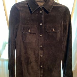 Suede button up jacket